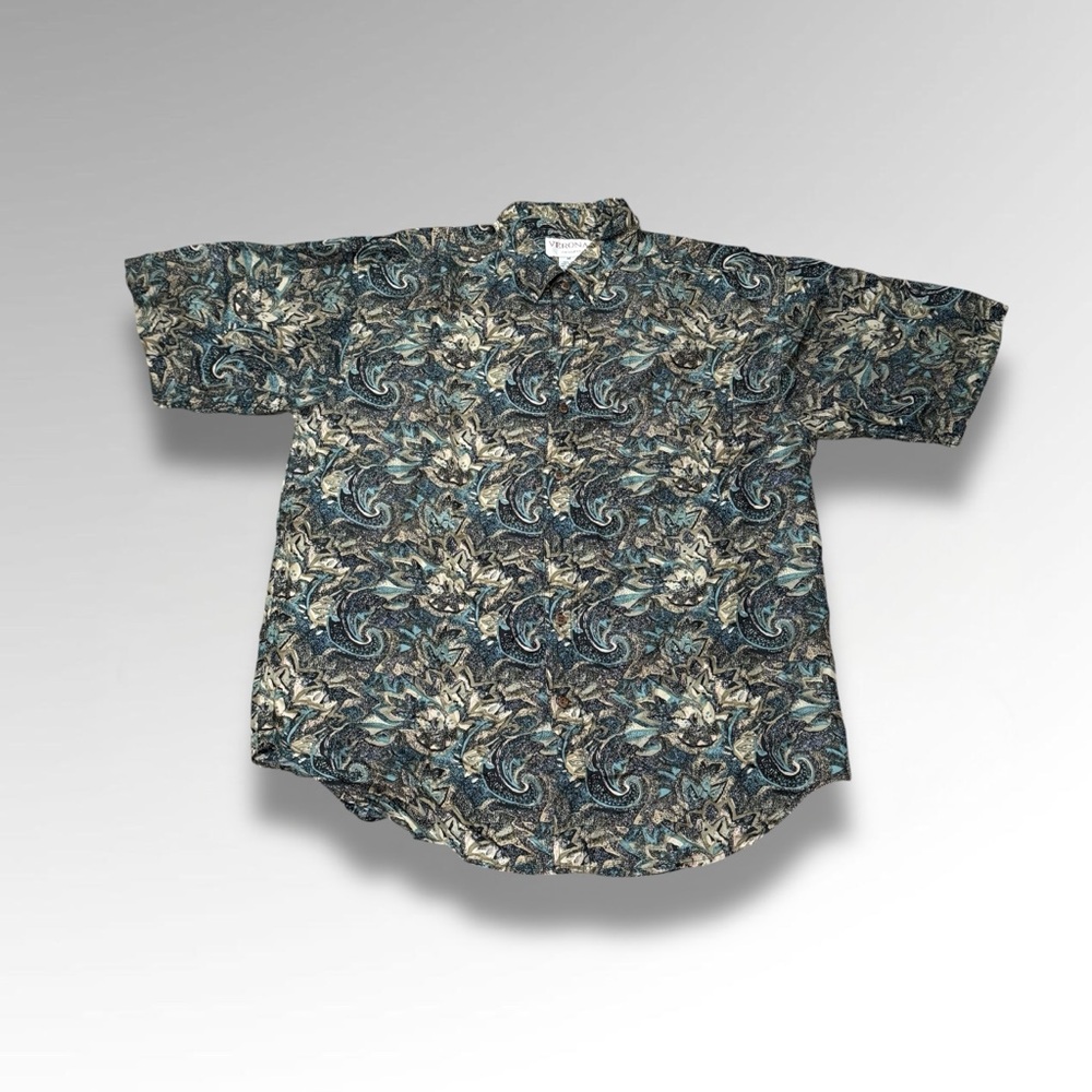 Vintage Verona Silk Abstract Button Up Shirt